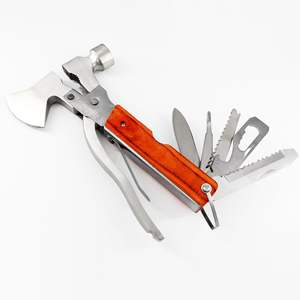 Outdoor Multi-Tool <b>Survival</b> Knife With <b>Axe</b> Pliers Hammer Stainless Steel Wood Handle 80pcs Compact Portable For Home Use - Product Image 1