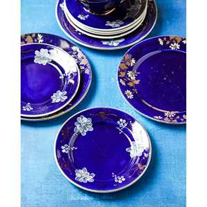 Service de table Paolapellicciotti Serraguemin Blue Dessert, peint à la main avec des fleurs blanches, collection 0g - Product Image 6