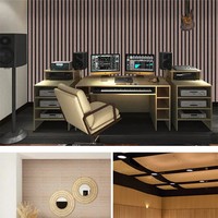 Panneaux acoustiques en bois MDF ignifugés à lattes, panneaux muraux à lattes insonorisés