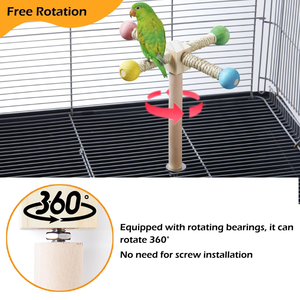 Jouet d'activités en bois pour perroquet : Balançoire, Pont en corde, Cadre d'escalade pour oiseaux, Échelle, Perchoir, Jouet interactif pour animaux de compagnie - Product Image 5
