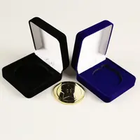 金属記念コインメダル包装ボックスカスタマイズフランネルギフトロゴディスプレイボックス高品質ジュエリー収納ボックス