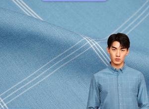 Châu Âu Mỹ phong cách dệt kẻ sọc áo sơ mi vải mùa hè thoải mái thoáng khí sợi tre vải - Product Image 5