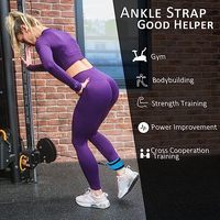 Portable jambe/cuisse/cheville sangle réglable Latex Tube ensemble entraînement jambe cuisse hanche Gym Fitness tirer vers le haut bande de résistance aux tiques
