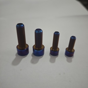 Vis de fixation de frein de moto OEM d'usine avec capuchon en titane et boulon à six pans Torx, filetage M4, longueur 18 mm, finition PVD bleu brûlé - Product Image 4