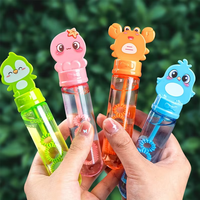 Machine à bulles miniature multicolores pour enfants de 35 ml avec design animal, bâton à bulles en plastique de dessin animé et tube à savon, jouets pour faire des bulles de savon