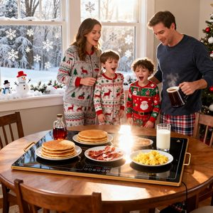 Scaldavivande Elettrico con Piano in Vetro, Temperatura e Timer Regolabili, Ideale per Feste, Shabbat e Uso Quotidiano - Product Image 3