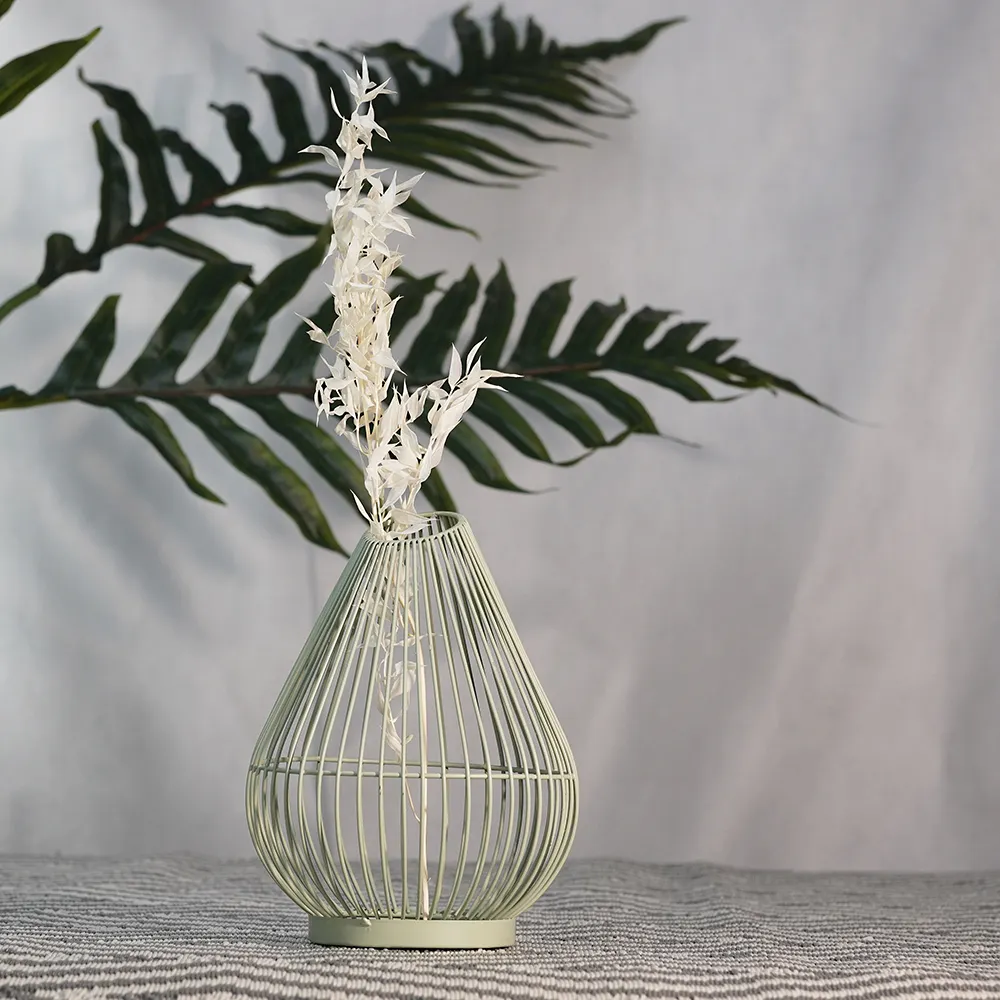 Produsen Mini vas logam bunga dekorasi rumah Modern kristal vas logam berbentuk kaktus pot logam vas