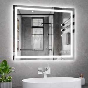 <span class=keywords><strong>Miroir</strong></span> <span class=keywords><strong>de</strong></span> <span class=keywords><strong>salle</strong></span> <span class=keywords><strong>de</strong></span> <span class=keywords><strong>bain</strong></span> intelligent rectangulaire personnalisé à LED anti-buée avec écran tactile mural pour hôtels, villas et maisons - Product Image 1