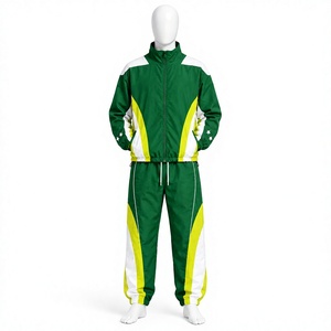 Conjunto Deportivo Unisex Verde, Amarillo y Blanco con Bloques de Color, Cremallera Completa, Transpirable, Hecho de Poliéster por Elson Sports - Product Image 6