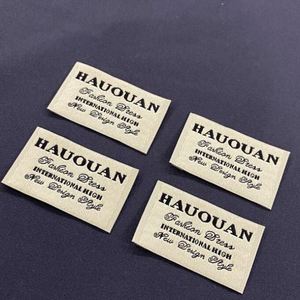 Étiquette tissée en coton biologique/satin/taffetas de nylon pour vêtements, étiquettes personnalisées pour vêtements à Guangzhou, étiquette en tissu économique - Product Image 1