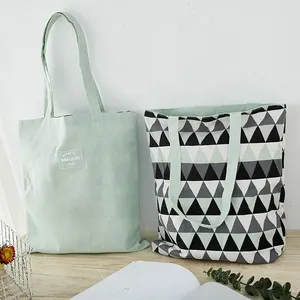 Sac fourre-tout en coton réutilisable et écologique, double face, avec motif de lettres personnalisé, sac à bandoulière en toile - Product Image 4