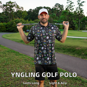 Yngling Custom Logo <b>Men's</b> Casual Luxury Golf T-<b>shirt</b> Short Breathable <b>Stretch</b> Knitted Light Weight Pattern Print for Polo Design - Product Image 3