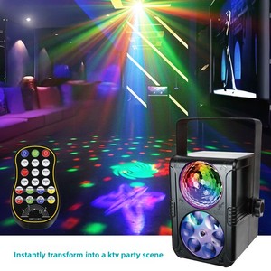 Mini projecteur LED laser à sept couleurs rotatif en forme de nid d'abeille, boule magique, ciel étoilé, lumière décorative d'ambiance pour piste de danse musicale - Product Image 3