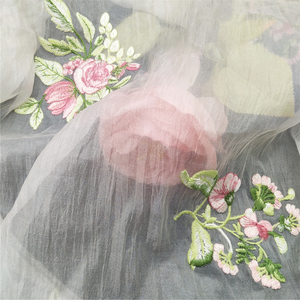 Tissu de haute qualité pour la broderie en mousseline de soie fleurs luxe français Net Style nouveau pour les vêtements de travail robe de mariée Sexy - Product Image 6