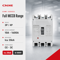 CNXE CHM1-400L/3300 3P 400A MCCB Pemutus Sirkuit Tipe Cetak 100kA Icu Electronic Trip AC400/690V 50Hz Plastik Cina Zhejiang