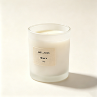 Bougie parfumée en cire de soja WELLNESS, fabricant de décoration d'intérieur, emballage en papier kraft écologique, étiquette en lin, fabrication sur mesure OEM ODM