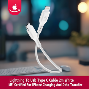 Cable Lightning a USB Tipo C de 2m, Blanco, Certificado MFi, para Carga y Transferencia de Datos de iPhone - Product Image 3