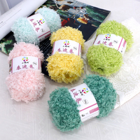 Benang Rajut Teddy Curly Wool Blended 50G Buatan Tangan DIY untuk Syal, Sepatu Rajut, Topi, Mainan Boneka, 100% Poliester, Benang Bulu Berwarna