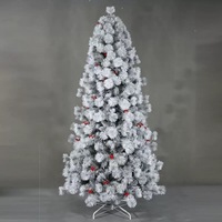 Sapins de Noël artificiels NINI 1,5 m, 1,8 m, 2,1 m avec support en plastique, assemblage facile, matériau floqué, sapin de Noël de luxe