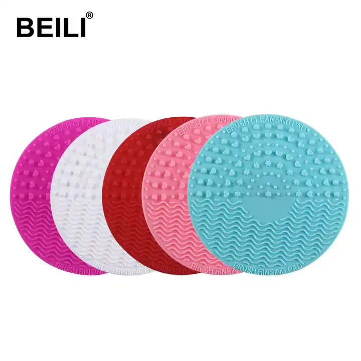 BEILI, nueva almohadilla de limpieza de brochas de maquillaje de silicona Multicolor de alta calidad, almohadilla de limpieza reutilizable al por mayor para brochas de maquillaje