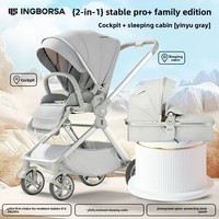 Poussette en alliage d'aluminium sécurisée, pliable dans les deux sens, avec protection de la colonne vertébrale et amortissement des chocs, pour nouveau-nés et tout-petits, vue haute, charge maximale 25 kg