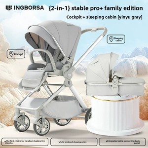 Poussette en alliage d'aluminium sécurisée, pliable dans les deux sens, avec protection de la colonne vertébrale et amortissement des chocs, pour nouveau-nés et tout-petits, vue haute, charge maximale 25 kg - Product Image 3