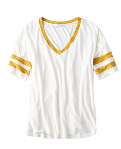 Pull en maille pour femme, coupe ajustée, 100 % coton et polyester, décontracté, à manches courtes, col en V, avec logo appliqué, collection Printemps/Été 2025 – Meilleure vente - Product Image 1