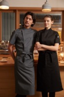 Chemise de chef en maille respirante en mélange polyester/coton à manches courtes pour l'été – Tenue de travail légère pour cuisine, restaurant et bar