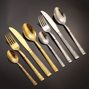 Ensemble de couverts occidentaux en acier inoxydable, couteaux, fourchettes, cuillères, durables, polis miroir, vaisselle d'hôtel - Product Image 4
