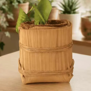 Porta Palillos de Bambú Hecho a Mano de Alta Calidad, Duradero, con Textura Natural Moderna, Organizador de Utensilios para Mesa de Cocina o Comedor - Product Image 1