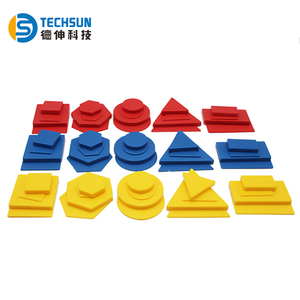 Nhựa thuộc tính khối sinh viên Kit hình học thiết lập manipulatives đa màu 2mm & 5mm Độ dày cho mầm non đặt 60 cái 5 hình dạng - Product Image 3