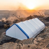 Abri de stockage en tissu pour le hockey, conteneur, hangar, structure de type grange, tente d'entrepôt, abri certifié en membrane PVC, en acier galvanisé