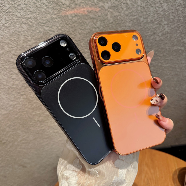 Matte Frosted Electroplated PC TPU Magnetic Shockproof Phone Case for iPhone 17 16 Pro Max 15 with Lens Film Luxury Cover