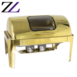 Recipiente para Calentar Alimentos con Tapa Enrollable de 6 Litros, Dorado, Económico, para Restaurantes, Cocina, Buffet, Chafing Dish, Equipo de Catering - Product Image 6