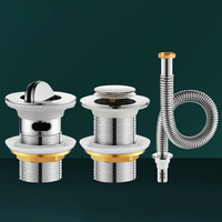 Desagüe de Lavabo de Acero Inoxidable Cromado al por Mayor con Válvula de Desagüe Automática Click Clack y Retén de Desagüe para Proyectos Hoteleros