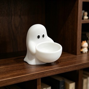 Vassoio portaoggetti fantasma stampato in 3D, decorazione da scrivania di Halloween, portacandele, diffusore di aromi, piccolo organizer - Product Image 5
