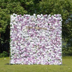 Mur de fleurs artificielles en soie violette pour église, pelouse, scène de mariage, toile de fond de mariage, décoration de mariage - Product Image 1