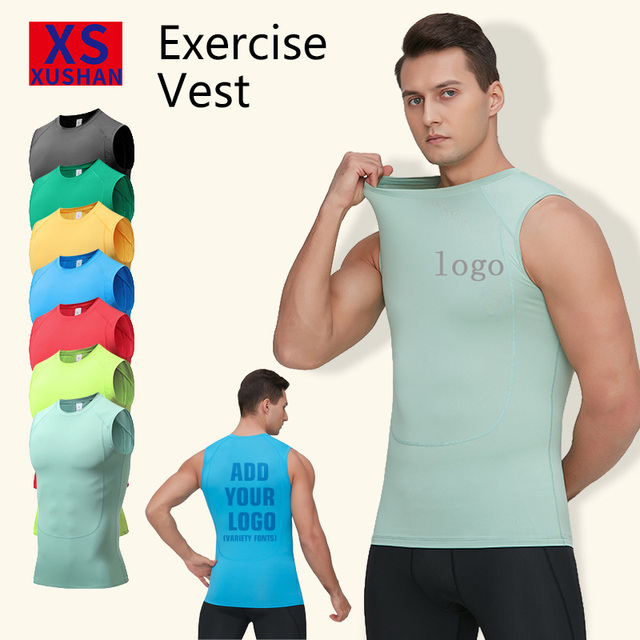 Customizable Men's Athletic Tank Top - Summer Solid Color Multifunctional Sleeveless Longline Vest - Sports & Fitness Apparel
