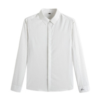 Chemise en satin à rayures à manches longues pour homme, sans repassage, polyvalente, décontractée, professionnelle, pour le travail, formelle, à simple boutonnage