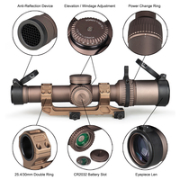Lunette de Tir Tactique 1-6x24IR avec Montage pour Lunette HK1-0408 LPVO Optique à Mise au Point Rapide