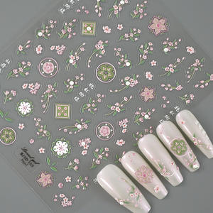 Fournitures pour ongles Autocollants pour ongles en fleurs colorées 3D/5D français personnalisés en plastique PET Embossés adhésifs DIY Vernis à ongles <span class=keywords><strong>Manucure</strong></span> - Product Image 5