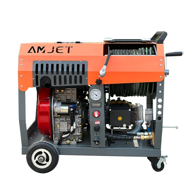AMJ New 180bar2900psi 가솔린 고압 하수도 청소기-고압 워터 제트 하수도 청소기