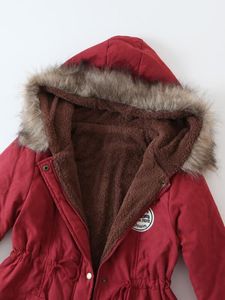 AIMINYZ Nuovo <span class=keywords><strong>Cappotto</strong></span> Invernale da Donna Lungo <span class=keywords><strong>in</strong></span> Poliestere/Cotone Antipiega, Foderato <span class=keywords><strong>in</strong></span> Cotone, Caldo, <span class=keywords><strong>con</strong></span> <span class=keywords><strong>Cappuccio</strong></span>, Slim Fit, Collo <span class=keywords><strong>in</strong></span> Ecopelliccia, Chiusura a Zip - Product Image 4