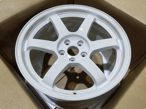 Juwa ล้อ <span class=keywords><strong>Te37</strong></span>แข่งรถโฟล์คสำหรับ M3/M4/F80/F82/เทสลารุ่น S JDM ขนาด25มม. สีขาว5X120 5X114.3 18นิ้ว - Product Image 5