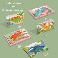 Puzzle portable en métal, dinosaures, animaux spatiaux, princesses, véhicules, dessins animés, jeu d'association, jouet éducatif Montessori pour les voyages