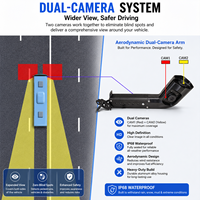 Sistema de Espejos Laterales Electrónicos AHD con Pantalla de 12.3 Pulgadas, Detección de Punto Ciego con IA, Kit de Cámara CMS, Soporte Extensible para Camiones y Autobuses