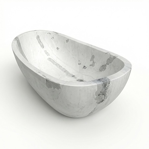 อ่างอาบน้ำรูปวงรีสุดหรูสั่งทำพิเศษ วัสดุไวโอลากัสสีขาว สำหรับแช่ตัวแบบลอยตัว เหมาะสำหรับห้องน้ำในบ้านหรือวิลล่า - Product Image 1