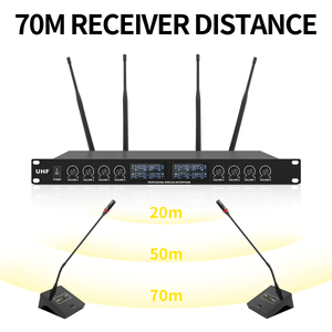 ระบบไมโครโฟนไร้สายแบบตั้งโต๊ะ Xtuga <span class=keywords><strong>YT8</strong></span> 8 ช่องสัญญาณ พร้อมระบบตัดเสียงรบกวน ดีไซน์พกพา ผลิตจากพลาสติก สำหรับการประชุม - Product Image 2