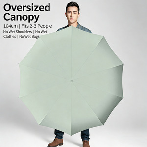 Paraguas de Alta Gama de 10 Varillas con Apertura y Cierre Automático, Mango con Gancho, Protección <span class=keywords><strong>Solar</strong></span> UPF 50+, Tamaño Grande, Resistente al Viento, Plegable, para Lluvia - Product Image 4