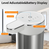 Distributeur automatique de savon pour hôtel, nouveau style, acier inoxydable, IPX5, écran LED, 400 ml, montage mural